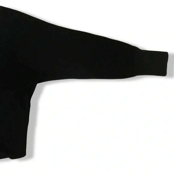 Leith Black V-neck Sweater, Lightweight Cotton Blend, XXS, New With Tags - Picture 3 of 9